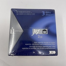 Iomega Jaz 2GB Disks 3 Pack Professional Series PC Backup Storage Media Sealed
