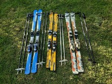 Junior Skis X3 Pairs with Bindings Rossington Solomon & Orion 140cm With Poles