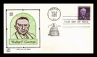 DR JIM STAMPS US COVER SENATOR WALTER F GEORGE MEMORIAM FDC TRI COLOR CACHET