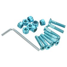 Skateboard Hardware Kit 1" Mounting Screws Bolts Nuts Set with Spanner Blue