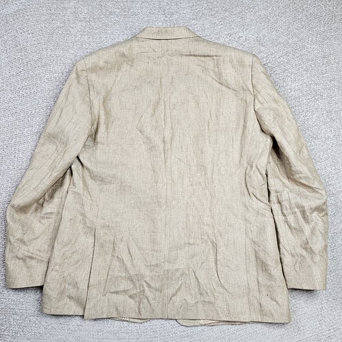 Blazer Murano Baird McNutt taglia XL lino biege 2 bottoni cappotto sportivo 46 - Foto 7 di 22