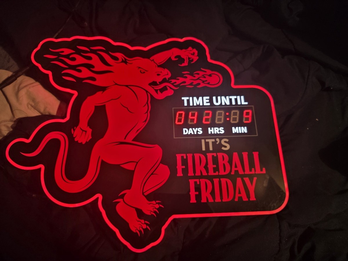 Fireball Whiskey Rare LED Sign/ Friday Countdown Clock / NEW | eBay