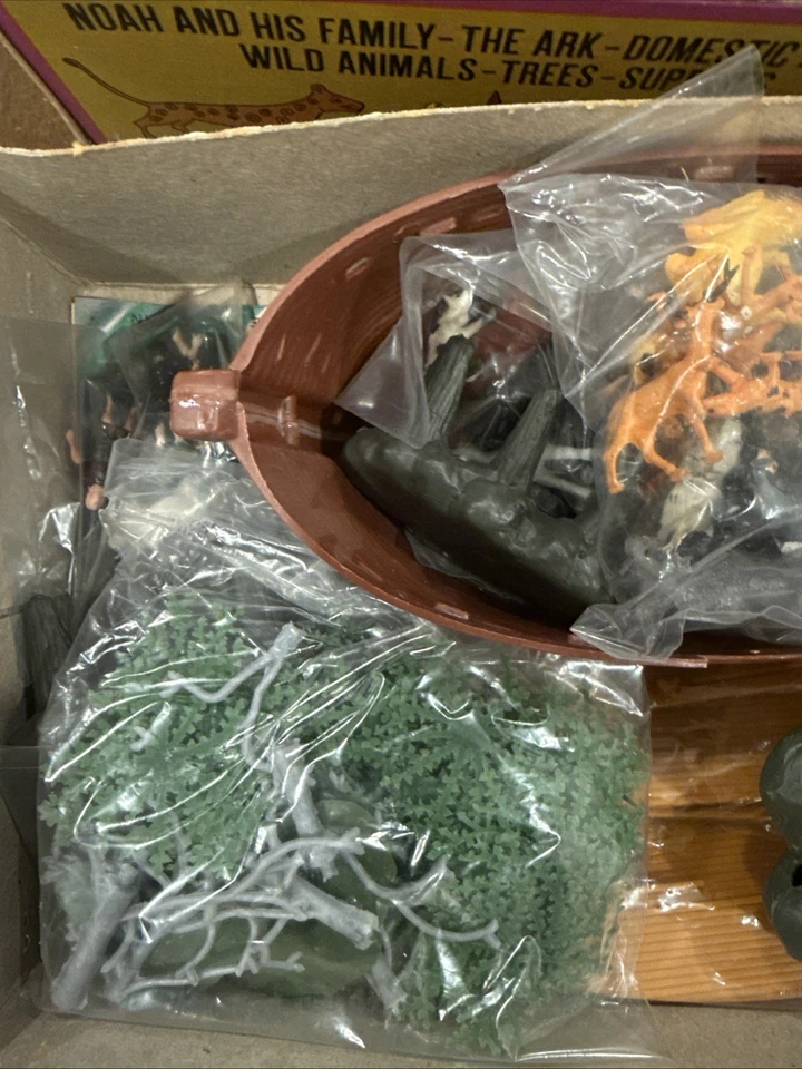 NUEVO Juego Vintage Años 60 Marx Mini Arca de Noé Original Completo Sellado NUEVO Foto 3 de 4