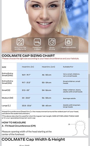 COOLMATE Stoff Badekappe für Erwachsene Damen Herren, Silikon wasserabweisende Schicht, Cl - Bild 2 von 5