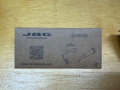 JBC C115105 Soldering Tip, Cartridge, Conical Bent, 0.3mm, 4.5mm L, C115 Series