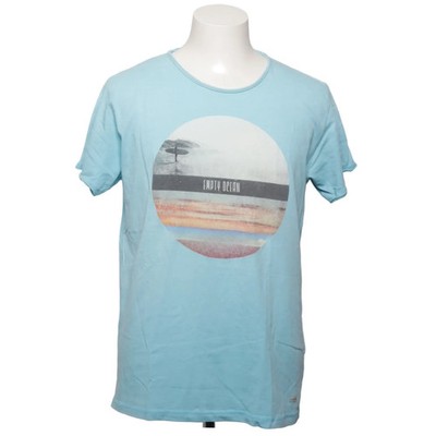 Springfield, T-shirt, Größe: XL, CUSTOM FIT, Blau/Mehrfarbig, Print, Herren #FGu