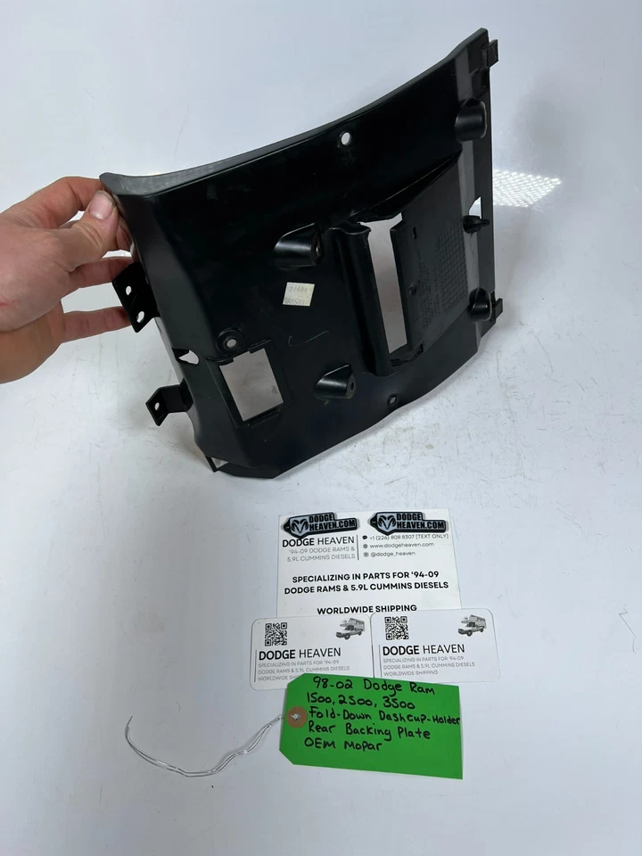Placa de respaldo trasera plegable para tablero Dodge Ram 1500-3500 1998-2002 fabricante de equipos originales Foto 2 de 4