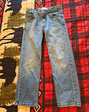 Wrangler Boys Straight Leg Denim Jeans Blue Light Wash Pockets Size 7-8Y