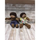2- TLC Vintage 1983 Cabbage Patch Kids Dolls Set African American Denim READ