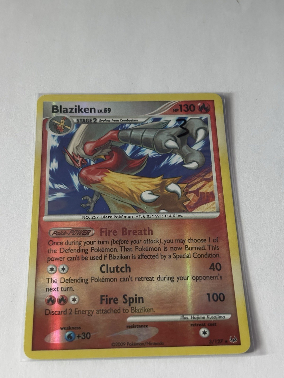 Blaziken 3/127 Platinum Reverse Holo