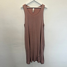 Wynne Layers Dress Womens Size XL Pink Sleeveless Round Neck Pockets Midi Casual