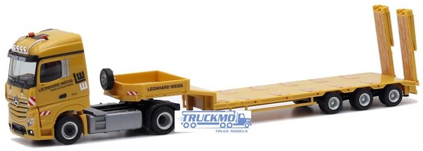 Herpa Leonhard Weiss Mercedes Benz Actros 18 Streamspace Tieflader 937740-image