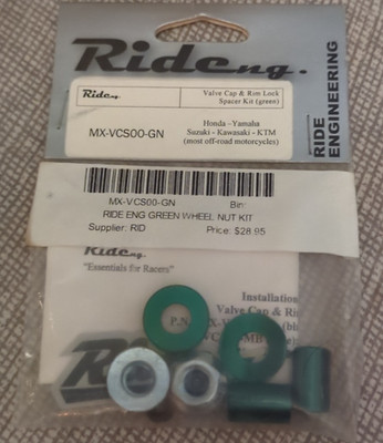 Ride Engineering MX-VCS00-GE Orange  Valve Cap & Rim Lock Spacer Kit NOS