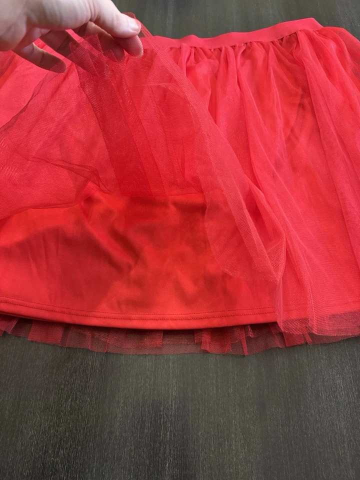 Spirit Halloween Red Tutu Adult XXL Elastic Waist Mesh Overlay Costume Skirt - Image 2 of 4