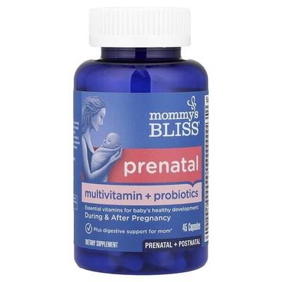 2 X Mommy's Bliss, Prenatal Multivitamin + Probiotics, 45 Capsules