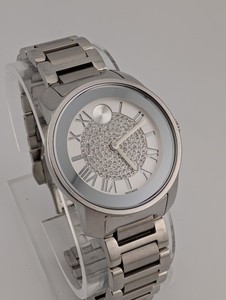 Movado Bold Pave Crystal Watch Women 32mm‎ Case 7.25\