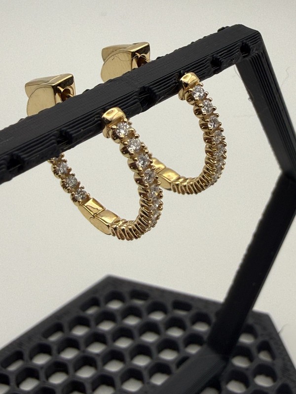 14K Yellow Gold 0.50 CTW Lab-Grown Diamond Hoop Earrings - IGI Certified- 17.7mm