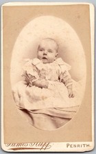 CDV Circa 1870s James Huff Cute Baby In Dress Penrith
