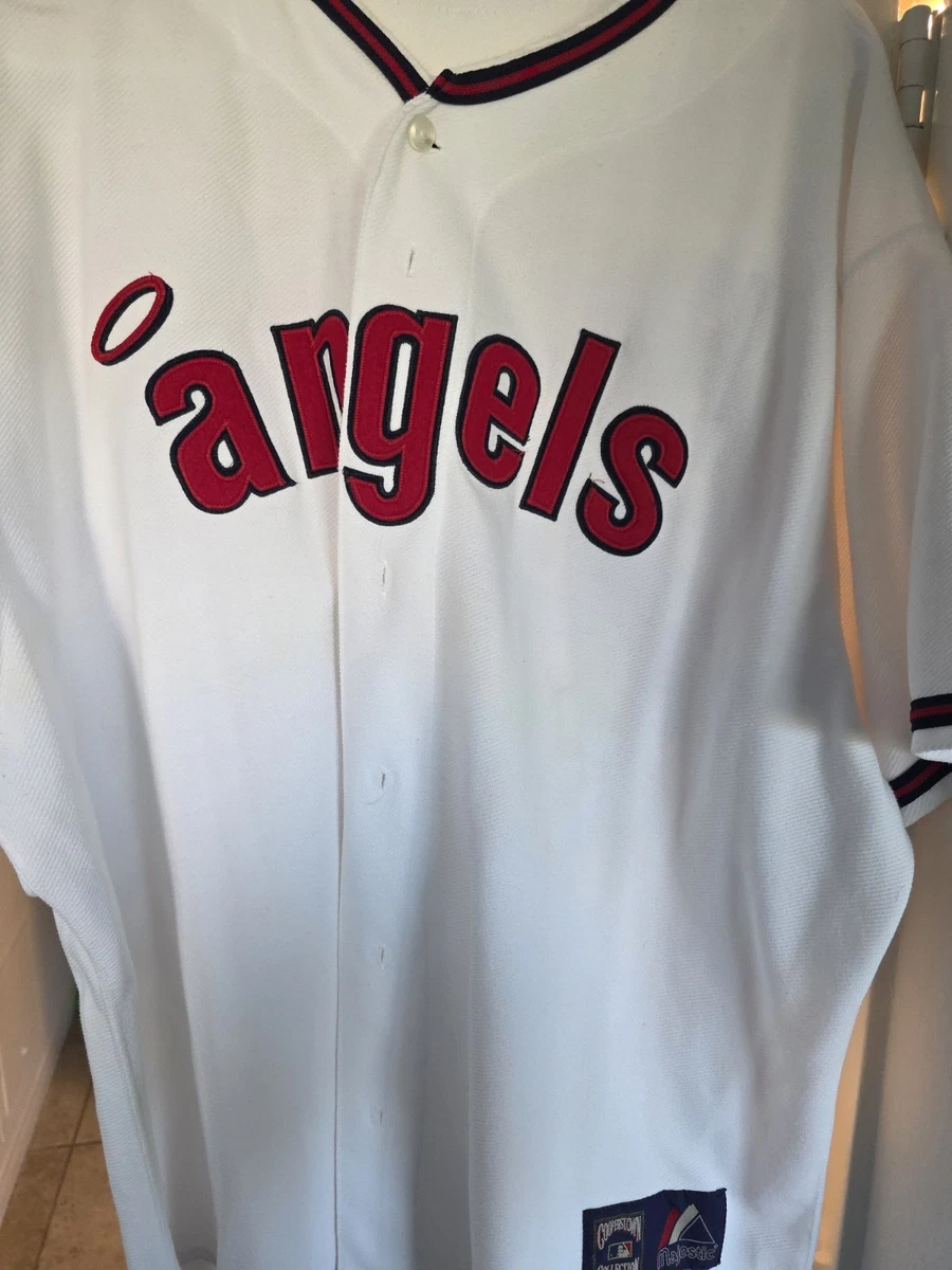 Maillot Vintage Majestic California Angels – Bleu Et Rouge, Taille Jeunesse XL USA