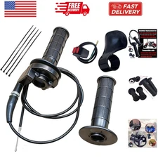 Handle Bar Throttle Grips Grip +Throttle Cable + Throttle Housing Clamp for 5...