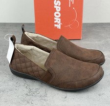 New JSport Women's Lisa Casual Slip On Shoes Lined Comfort Brown Size 8