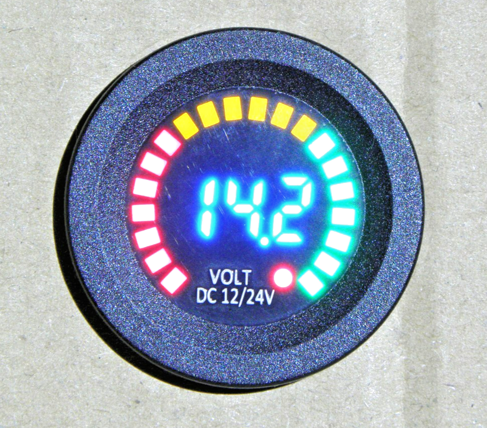 Car dash digital voltmeter with charge level gauge 12v or 24v TER9021+