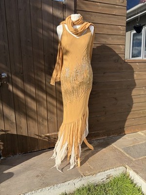 New Bagatelle Italian designer 100% silk fairy prom embellished dress size 14