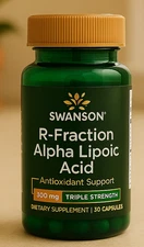 R-Fraction Alpha Lipoic Acid - Triple Strength 300 mg 30 Capsules Free Shipping