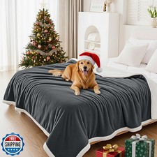Smiry Waterproof Blanket Throw for Large Dogs, Soft Reversible Do