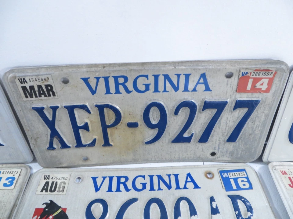 Лот из 13 пар персонализированных одиночных номерных знаков Virginia - Изображение 4 из 4