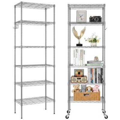 Heavy-Duty Metal Shelving Unit Sturdy Adjustable 6-Tier Storage Shelf for Garage