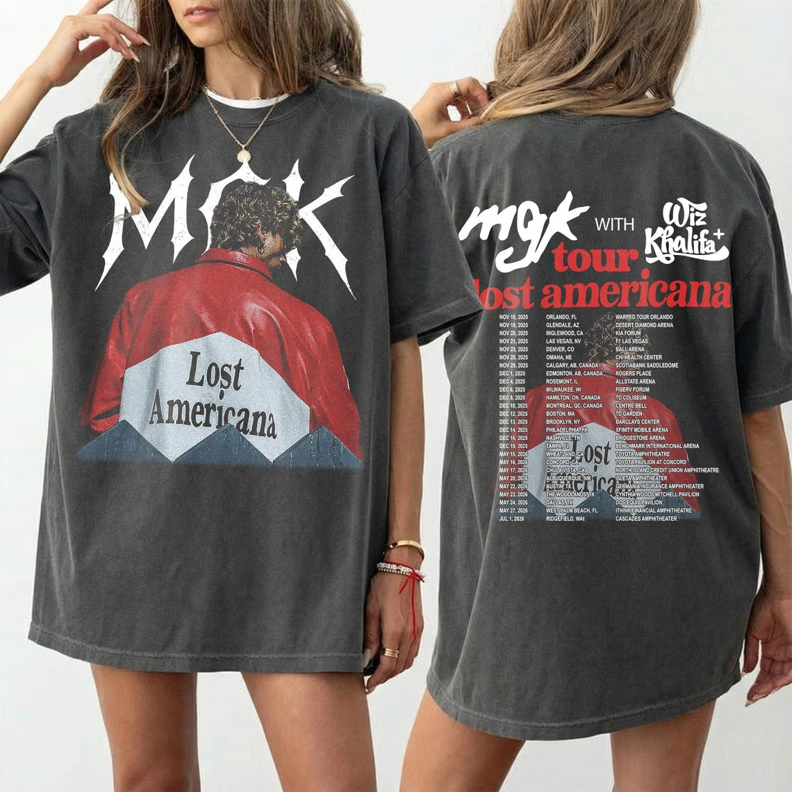 MGK Lost Americana Tour Shirt – Machine Gun Kelly Wiz Khalifa
