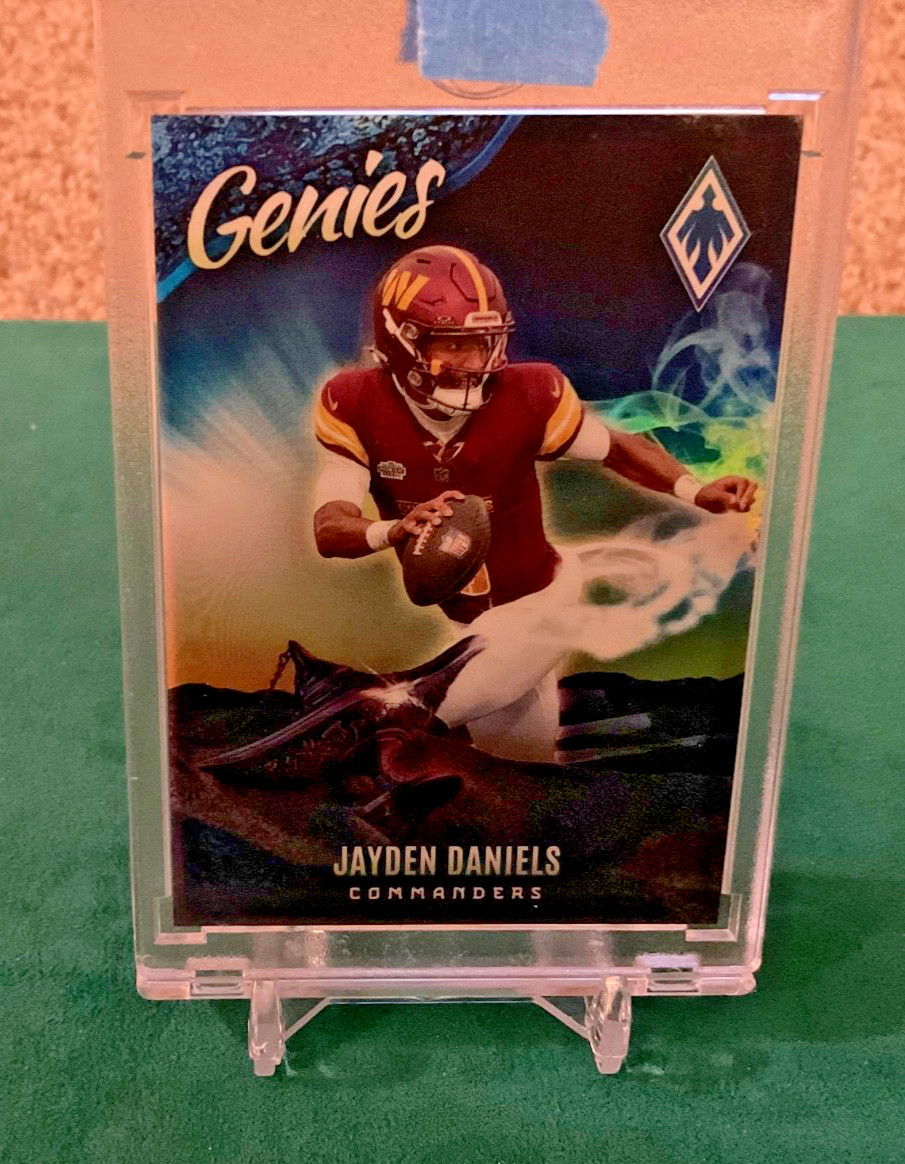 Jayden Daniels #9 Football Cards 2025 Panini Phoenix Genies trading card — raw and PSA graded price guide