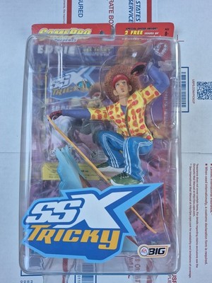 SSX Tricky Eddie Figurine w/ Snowboard, Jump Ramp Ice Base, Vintage Retro