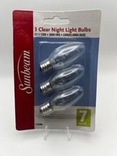 Sunbeam C7 Night Light Bulbs Clear 7W 130V Candelabra Base 3 Pack