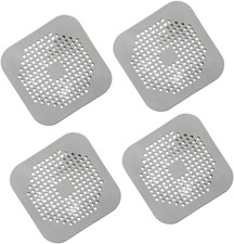 Hair Catchers,Square Hair Drain Cover,Soft Silicone Stopper with Suction Cup,Sho