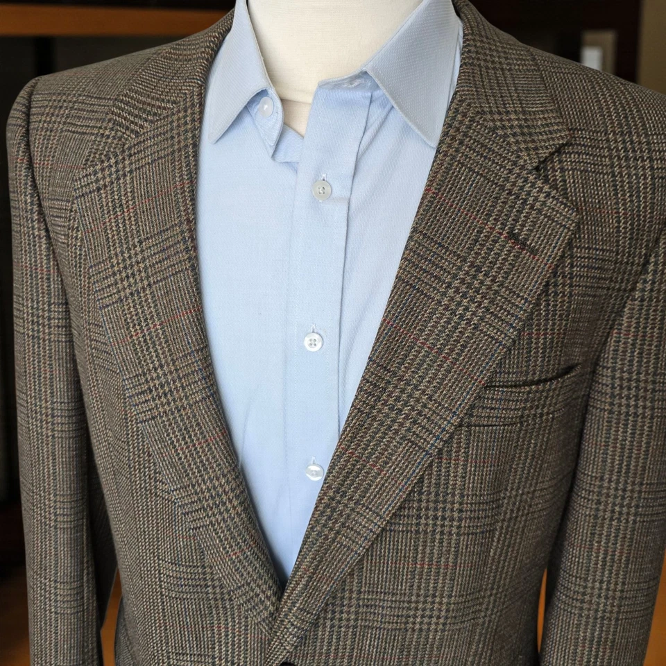 Blazer vintage Burberry 40r escocés suave tweed lana de cordero tejido colorido Foto 3 de 4