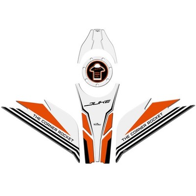 Kit Tank Basic Aufkleber 3D Motorrad Kompatibel mit KTM Duke 390 2021-2023 Weiß