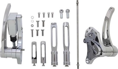 Accutronix Forward Controls with Master Cylinder - Slotted - Chrome - FC103-SSC