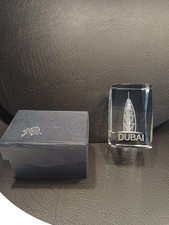 3D Glas-Briefbeschwerer Lasergravur – Burj Al Arab – Glasblock Deko – Dubai