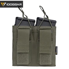 IDOGEAR Tactical Mag Pouch Double Open Top 5.56&Pistol Mag Carrier Military Camo