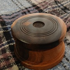 vintage Wooden Coaster Set of 7 with Holder, Medium Dark Brown