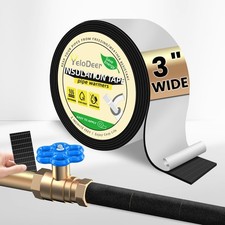 Pipe Insulation Wrap, 3 in X 13 Ft Foam Insulation Tape Self Adhesive Heat Ta...