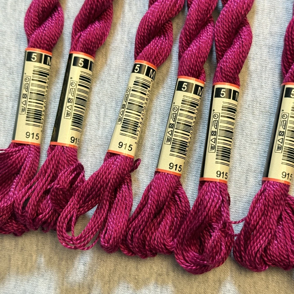 DMC Cotton Perle #5 Lot of 10 Burgundy #915 Embroidery Floss Thread - Image 4 of 4