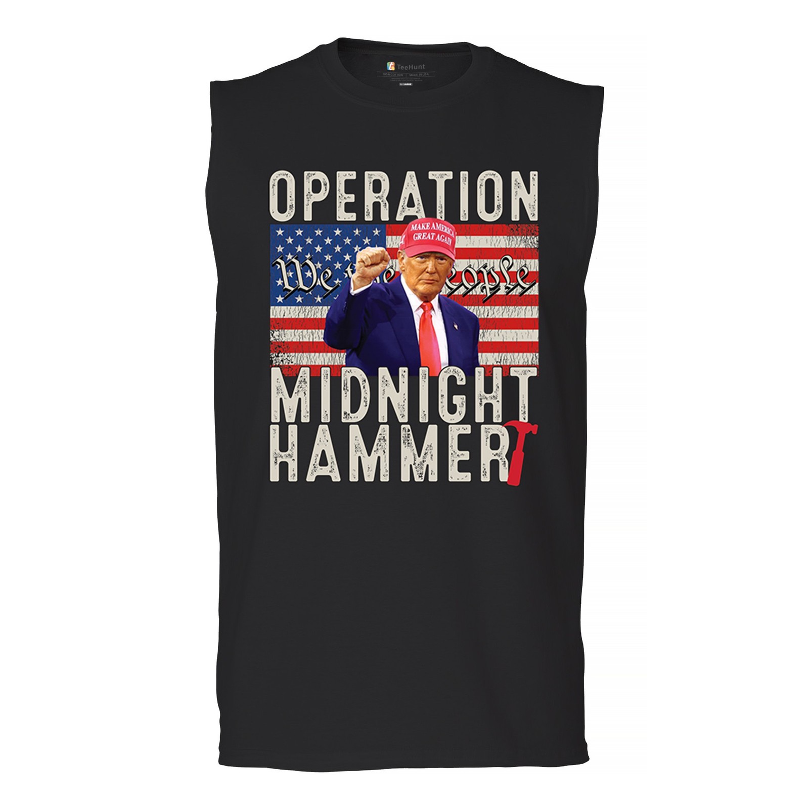 ALTRA Operazione Midnight Hammer Camicia Muscolare Uomo Bandiera Americana 47 Presidente