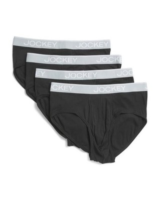 Jockey Men's 4-Pack Cotton Blend Briefs Underwear Four Black