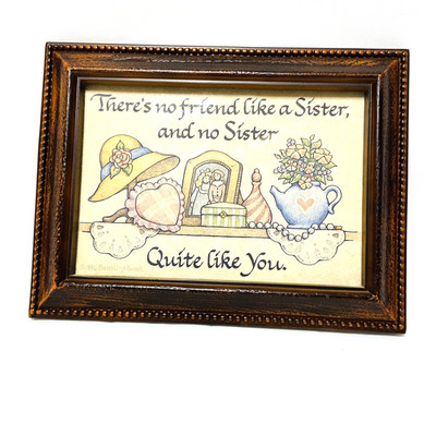 Sister Plaque There s No Friend Like A Sister 1996 Babbling Brook Framed Vintage