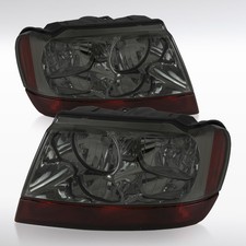 Fit 1999-2004 Jeep Grand Cherokee Smoke Headlights Lamps Leftright 00 01 02 03