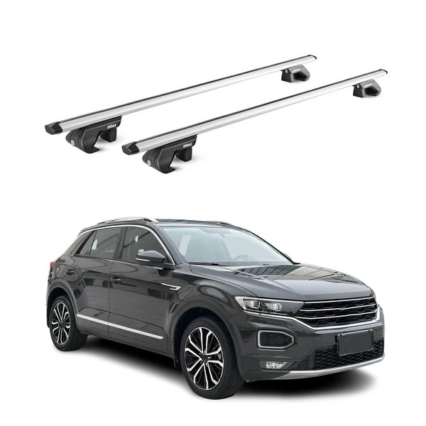 DachträGer GrundtäGer FüR Vw T-Roc 2017-2025 90Kg Aluminium Silber 2 Tlg Abe-image
