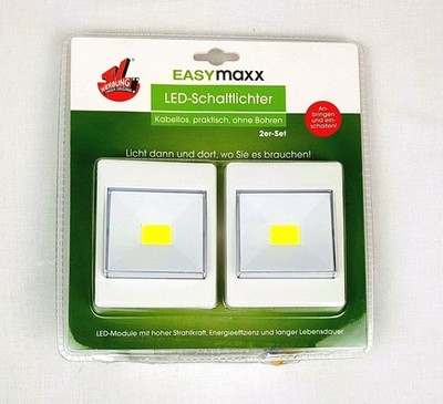 Easymaxx LED-Schaltlichter 2er Set Kabellos praktisch ohne Bohren 